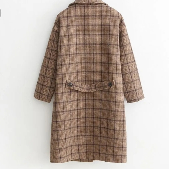 The Elnora Coat! Women's Double Breasted Long Plaid Wool Coat Lined NWT - Picture 3 of 6